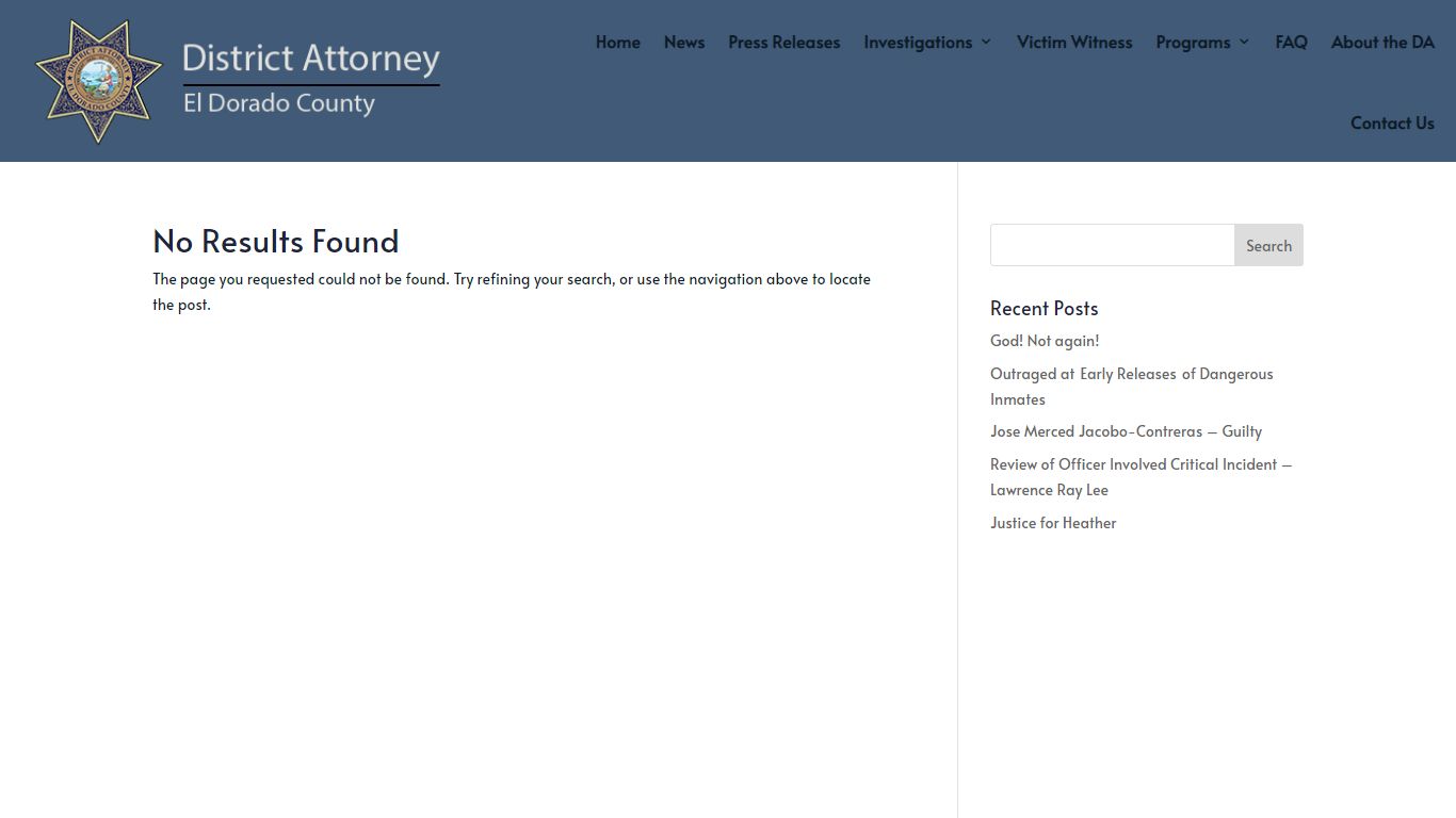 Arrest log for 02/14/2022 - El Dorado County District Attorney